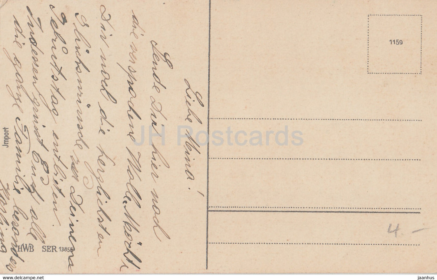 winter - houses - illustration - HWB SER 13855 - old postcard - used