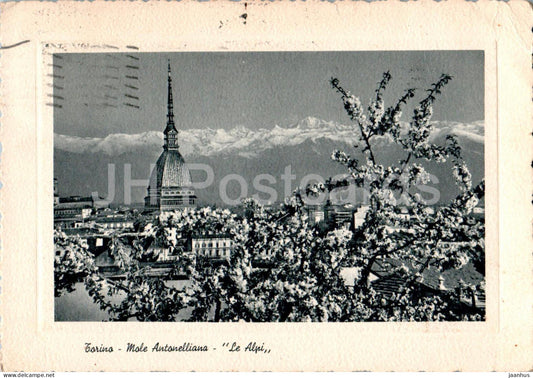 Torino - The Mole Antonelliana The Alps - old postcard - 1954 - Italy - used - JH Postcards