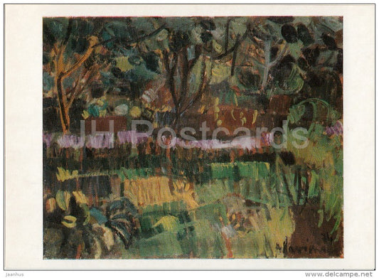 painting by Augustinas Savickas - Spring Colours , 1974 - Lithuanian art - 1977 - Russia USSR - unused - JH Postcards