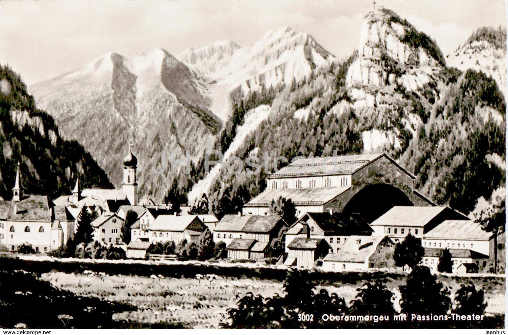 Oberammergau mit Passions Theater - old postcard - Germany - used - JH Postcards