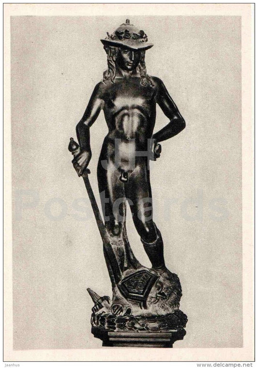 sculpture by Donatello - David , 15th century - italian art - unused - JH Postcards