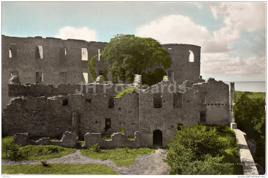 Folkunghauset och Slottsruinen - Borgholm - castle ruins - Sweden - unused - JH Postcards
