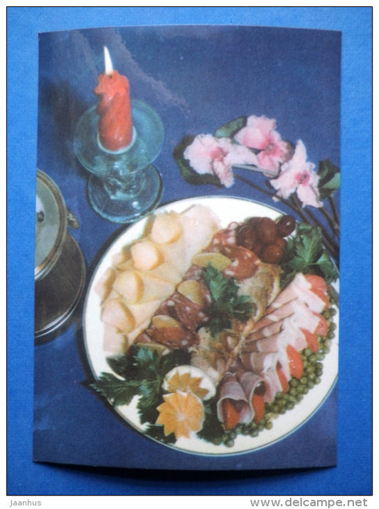 mixed - cold dishes - recepies - 1976 - Estonia USSR - unused - JH Postcards