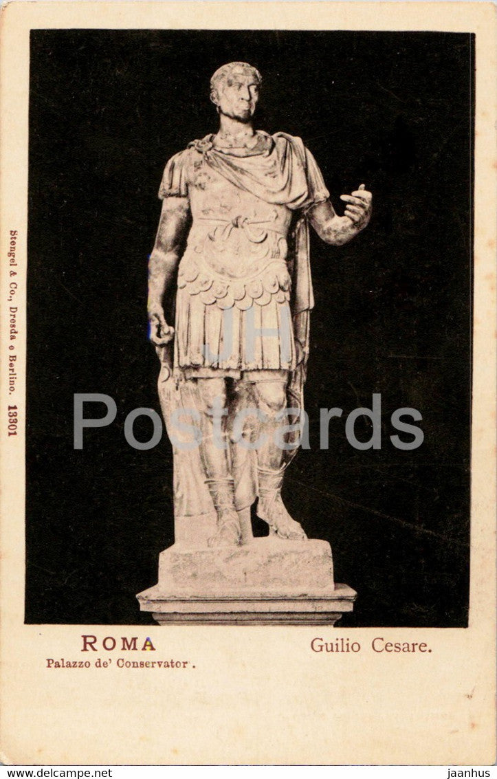 Roma - Rome - Guilio Cesare - Palazzo de' Conservator - sculpture - 13301 - old postcard - Italy - unused - JH Postcards