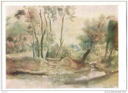 drawing by Peter Paul Rubens - Landscape - flemish art - unused - JH Postcards