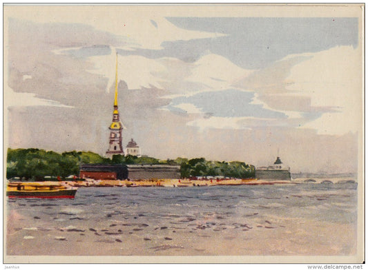 illustration - Peter and Paul Fortress - Leningrad - St. Petersburg - 1962 - Russia USSR - unused - JH Postcards