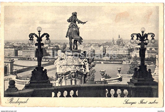 Budapest - Savoyai Jeno szobra - old postcard - Hungary - unused - JH Postcards