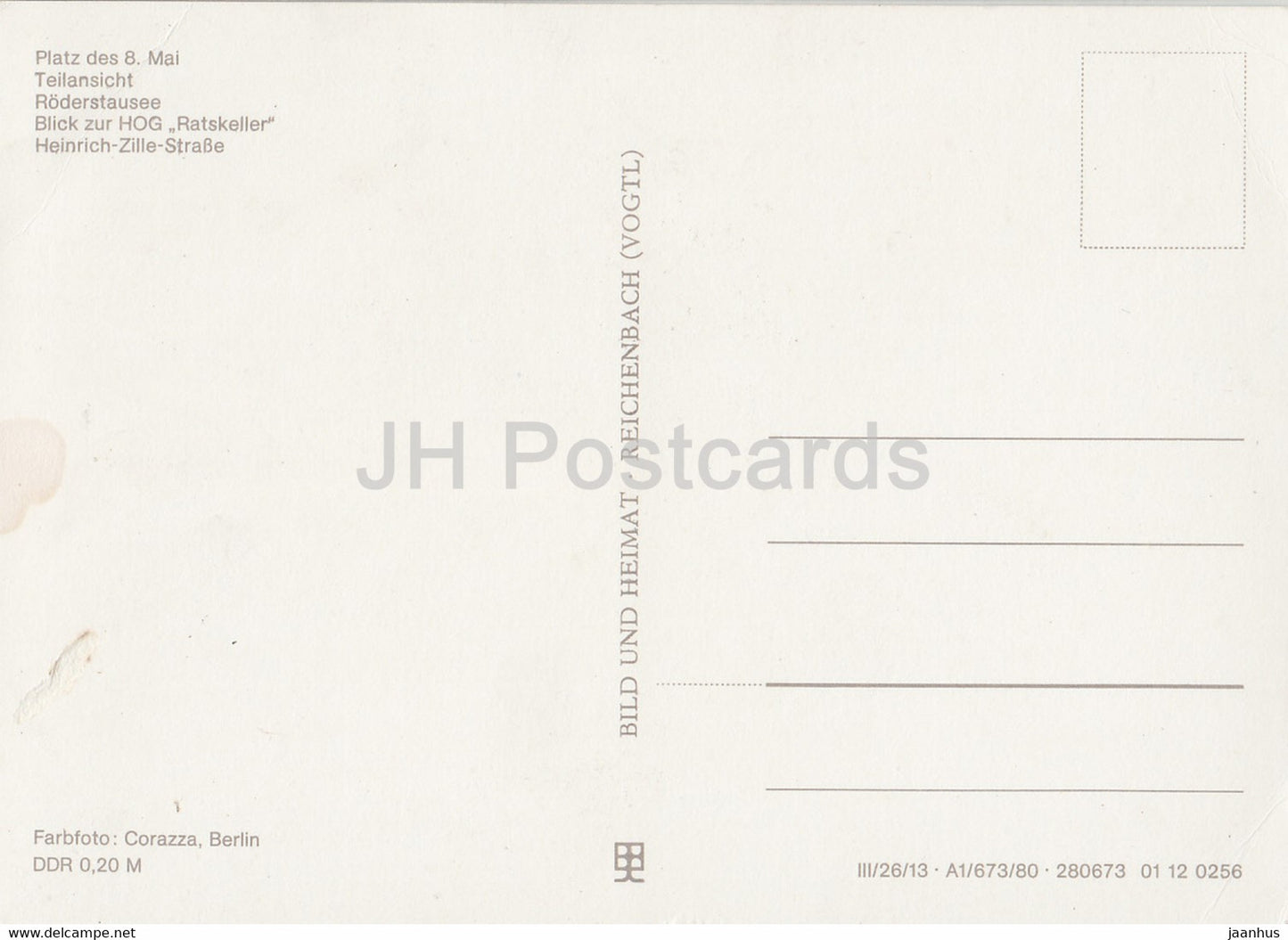 Radeburg - Platz des 8 Mai - Roderstausee - HOG Ratskeller - Heinrich Zille Strasse - voiture - Allemagne DDR - inutilisée