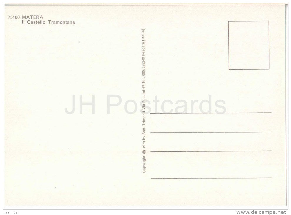 Il Castello Tramontana - castle - Matera - Basilicata - 75100 - Italia - Italy - unused - JH Postcards