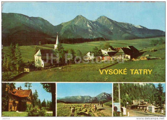 Zdiar - Javorina - TANAP - Lysa Polana - church - Vysoke tatry - High Tatras - Czechoslovakia - Slovakia - used 1976 - JH Postcards