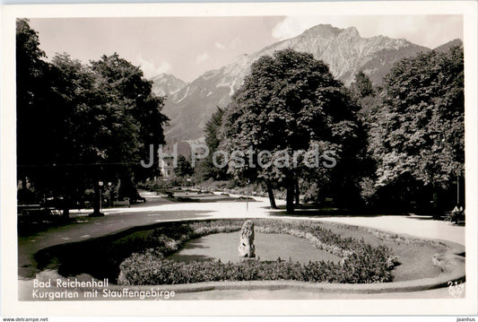 Bad Reichenhall - Kurgarten mit Stauffengebirge - old postcard - Germany - unused - JH Postcards
