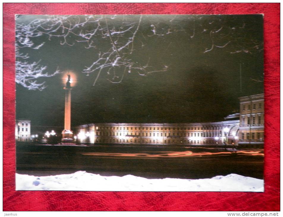 Leningrad - St. Petersburg - Palace Square at night - 1986 - Russia - USSR - unused - JH Postcards
