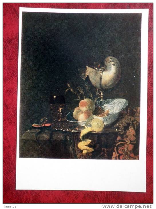 Painting by Willem Kalf - Still Life - art  - unused - JH Postcards