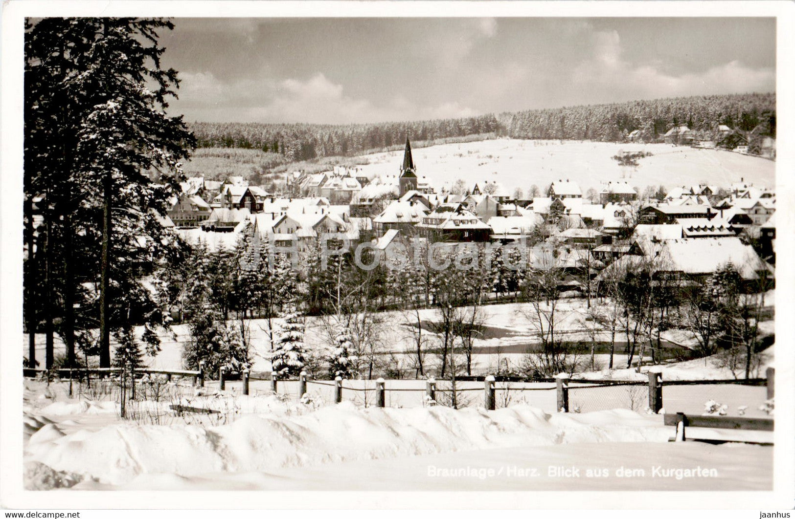 Braunlage - Harz - Blick aus dem Kurgartren - old postcard - 1956 - Germany - used - JH Postcards