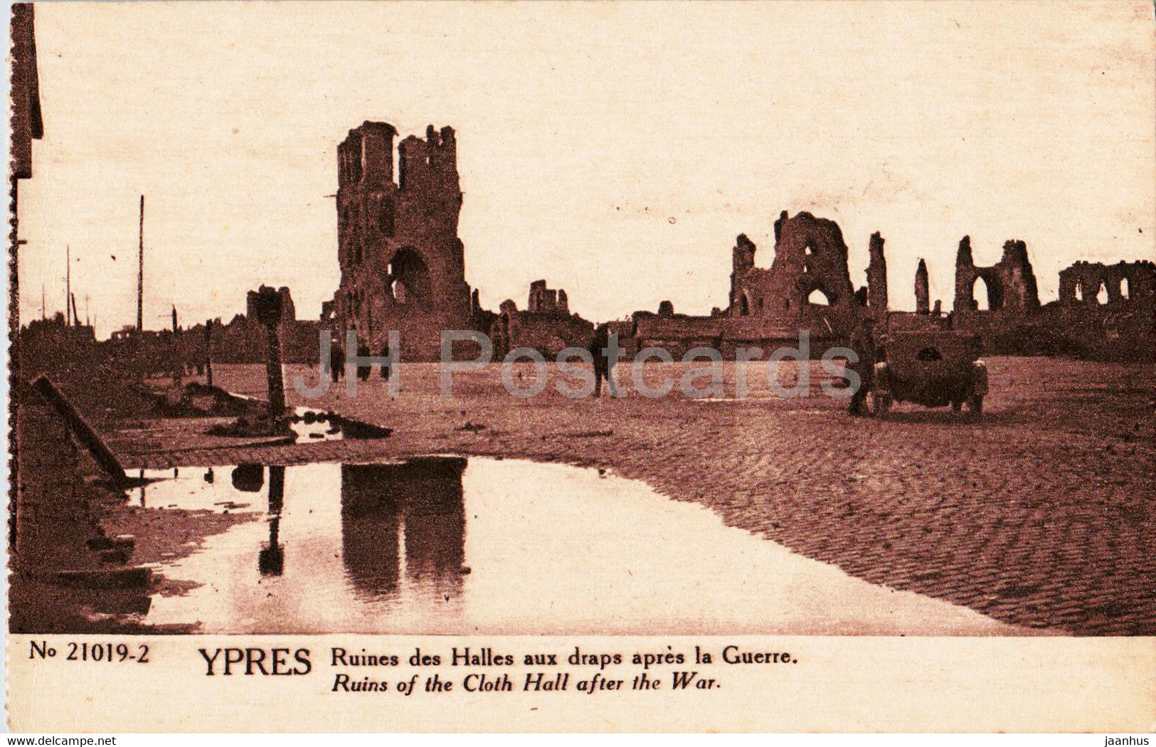 Ypres - Ieper - Ruines des Halles aux Draps apres la Guerre - ruins - WWI - military - old postcard - Belgium - unused - JH Postcards