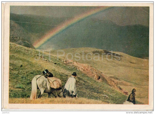 Rainbow - horse - Altai mountains - 1958 - Russia USSR - unused - JH Postcards