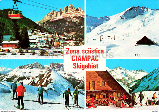 Zona sciistica CIAMPAC Skigebiet - skiing - cable car - 1981 - Italy - used - JH Postcards