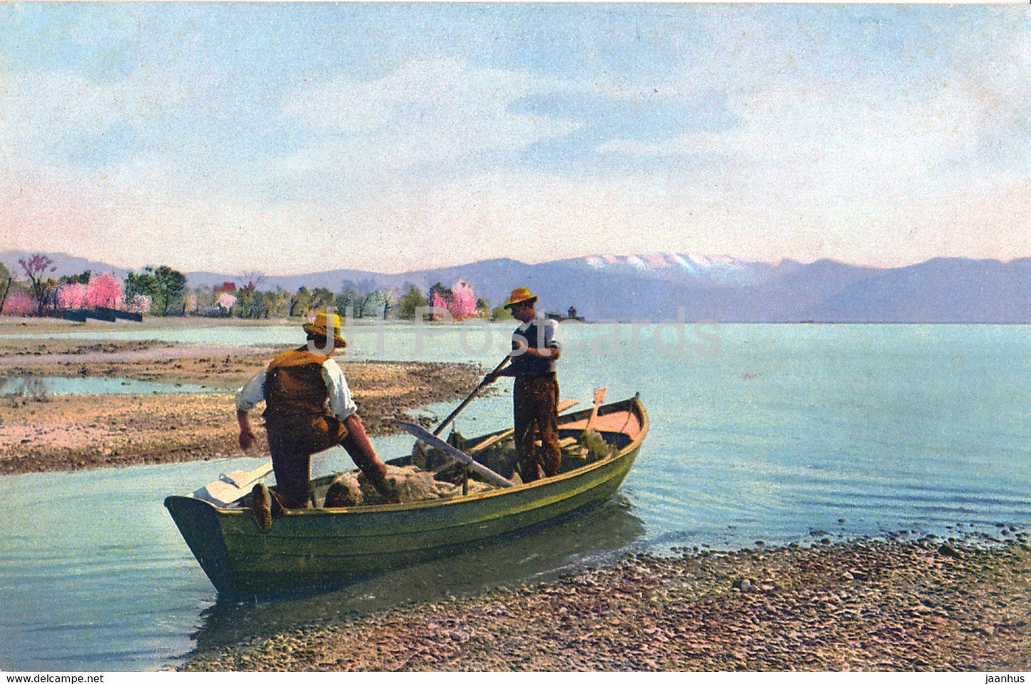 Bodensee bei Wasserburg - boat - Photochromie 3041 - Serie 172 - old postcard -  Germany - unused - JH Postcards