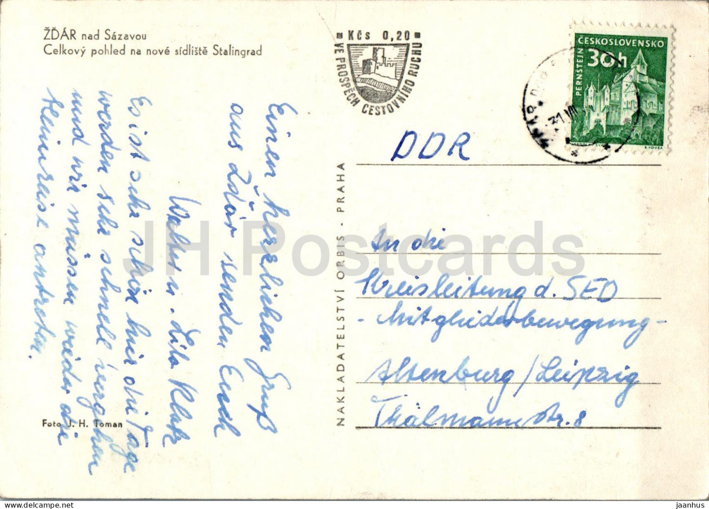 Zdar nad Sazavou - Celkovy pohled - general view - old postcard - Czech Repubic - Czechoslovakia - used