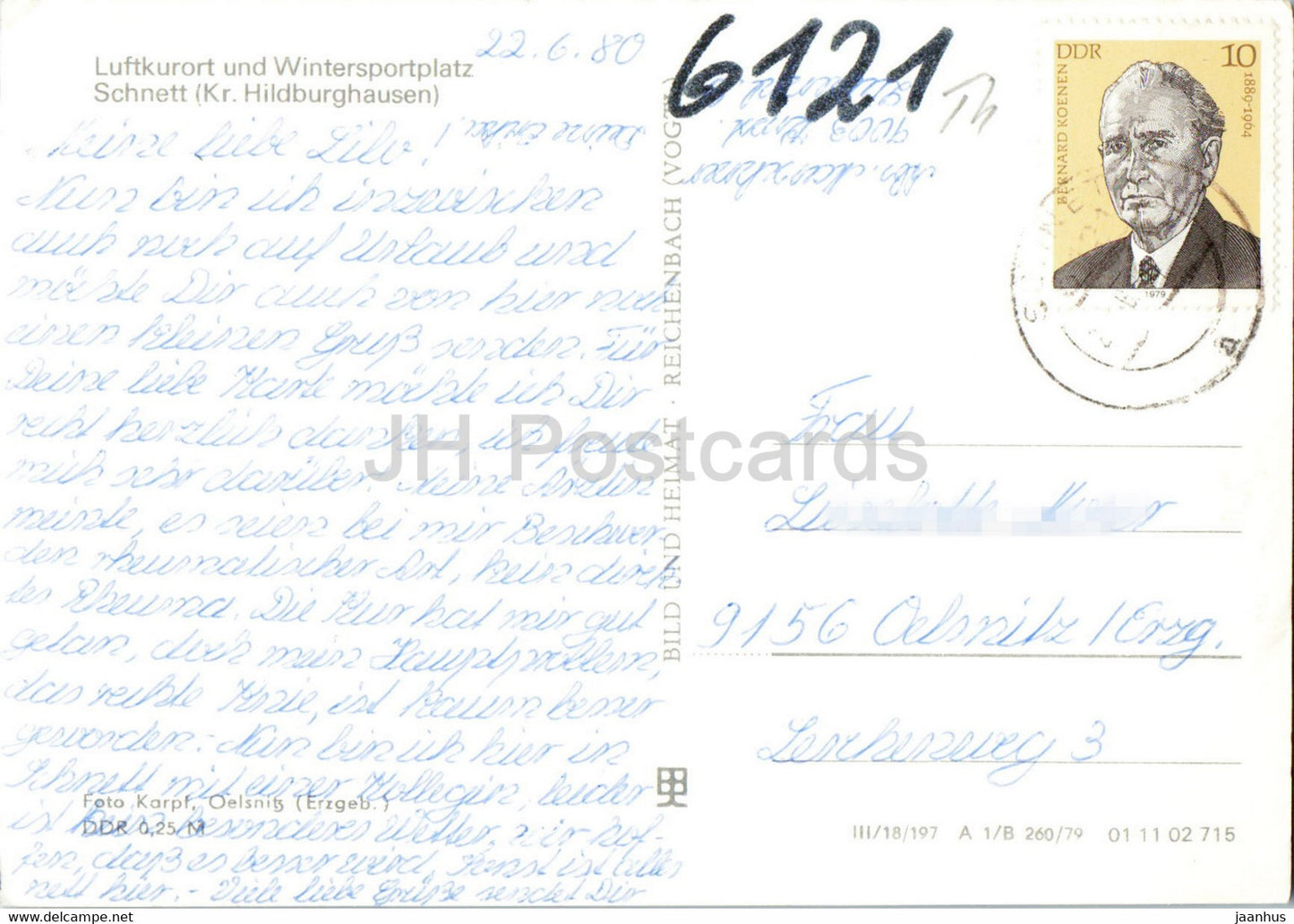 Schnett - Kr Hildburghausen - 1980 - Germany DDR - used