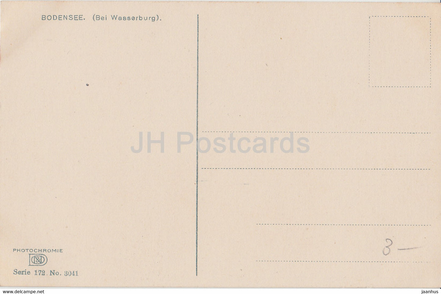 Bodensee bei Wasserburg - boat - Photochromie 3041 - Serie 172 - old postcard -  Germany - unused