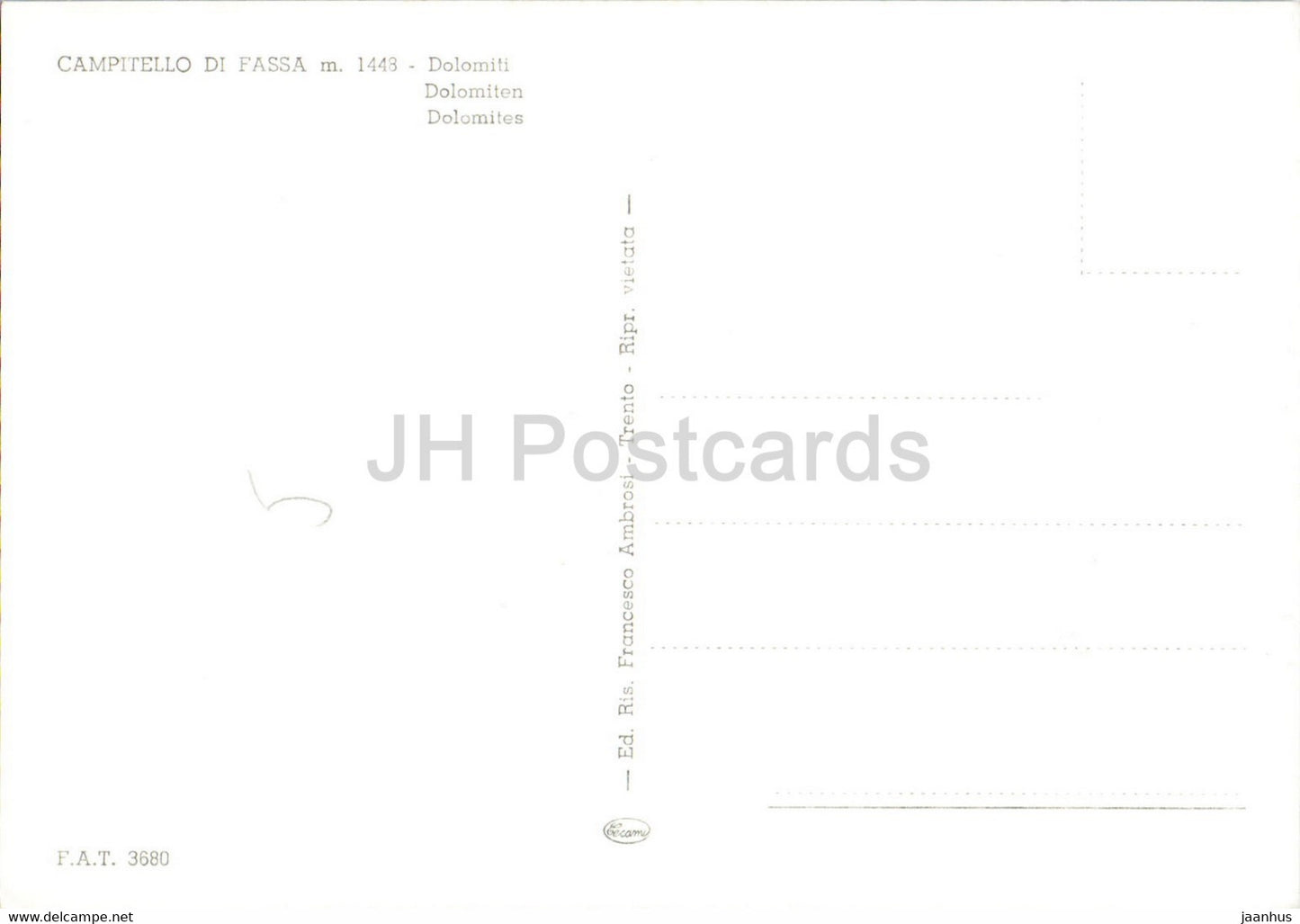 Campitello di Fassa 1448 - Dolomiti - Italie - inutilisé