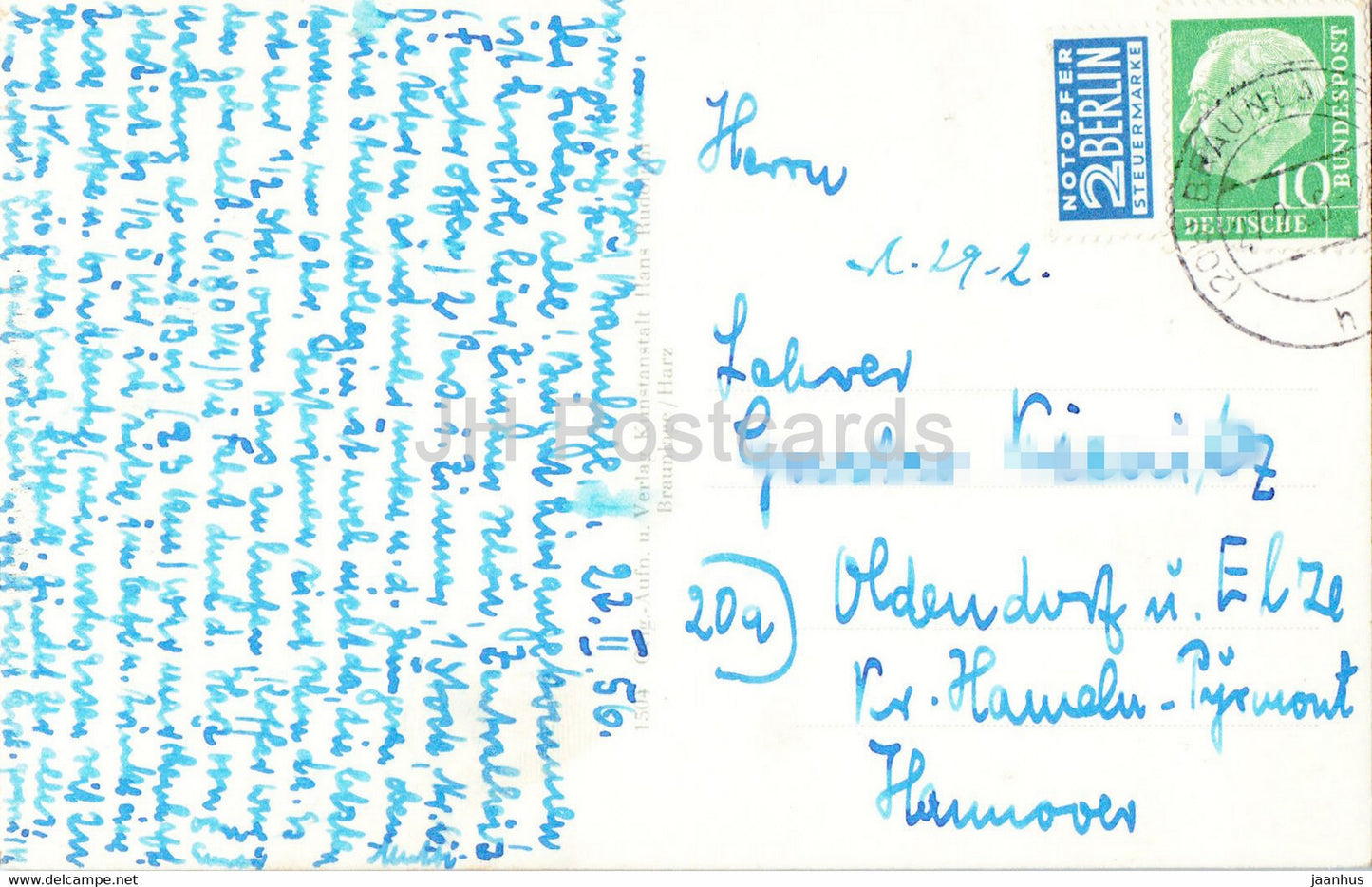 Braunlage - Harz - Blick aus dem Kurgartren - old postcard - 1956 - Germany - used