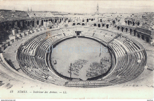Nimes - Interieur des Arenes - ancient world - 43 - old postcard - France - used