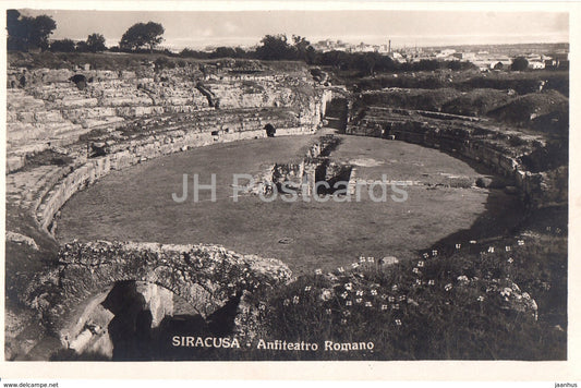 Siracusa - Syracuse - Sicily - Anfiteatro Romano - Amphitheatre - old postcard - Italia - unused - JH Postcards