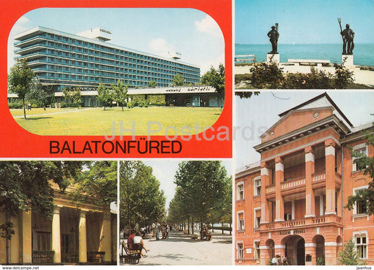 Balaton - Balatonfured - hotel - architecture - multiview - 1979 - Hungary - used - JH Postcards