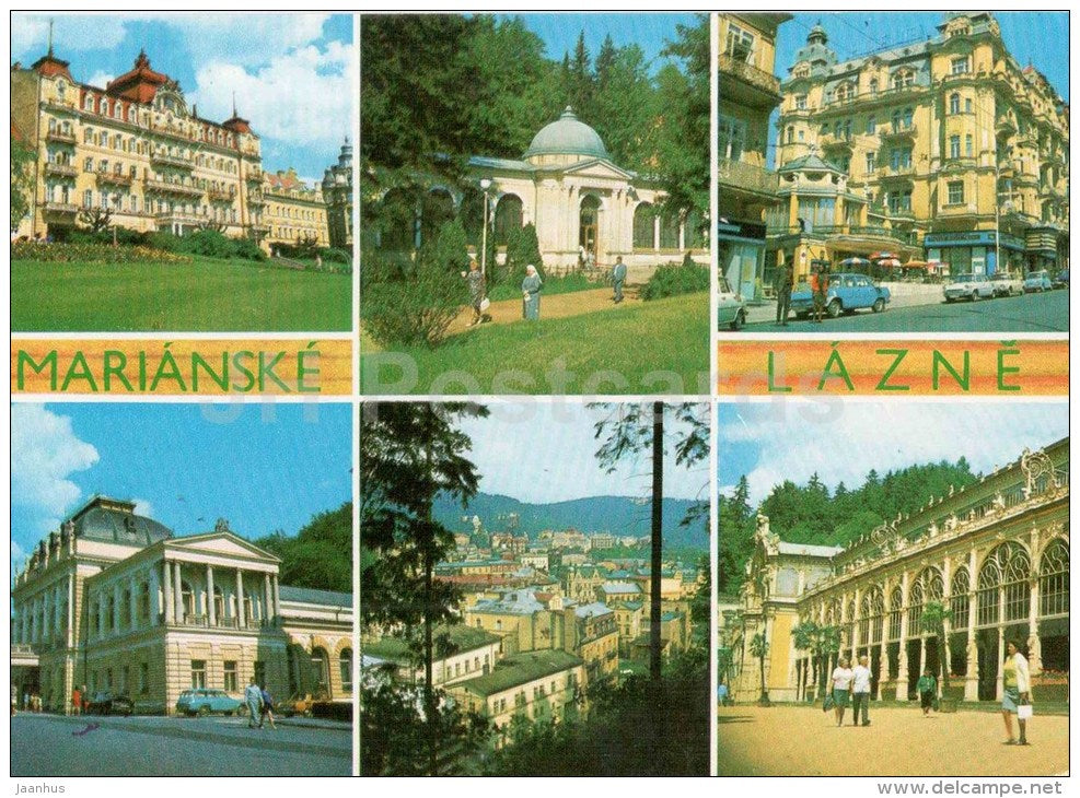 Marianske Lazne - Marienbad - spa - spa house Kavkaz - palace hotel Praha - casino - Czechoslovakia - Czech - unused - JH Postcards