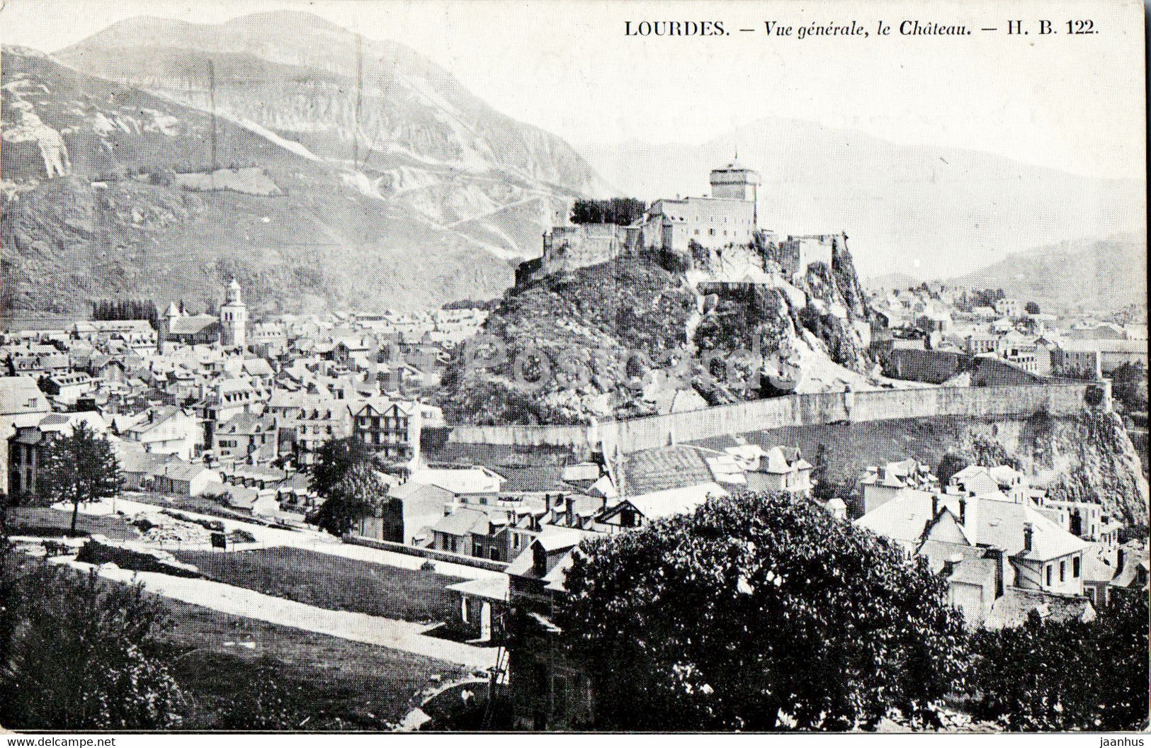 Lourdes - Vue Generale - Le Chateau - castle - 122 - old postcard - France - unused - JH Postcards