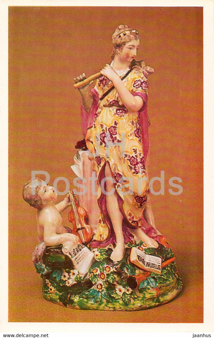 An Allegory of Music - porcelain - English Applied Art - 1983 - Russia USSR - unused - JH Postcards