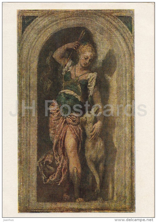 painting by Paolo Veronese - Diana - Italian art - Russia USSR - 1958 - unused - JH Postcards