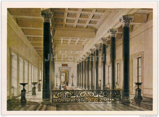 main staircase - area of the second floor - The New Hermitage - St. Petersburg - Leningrad - 1975 - Russia USSR - unused - JH Postcards
