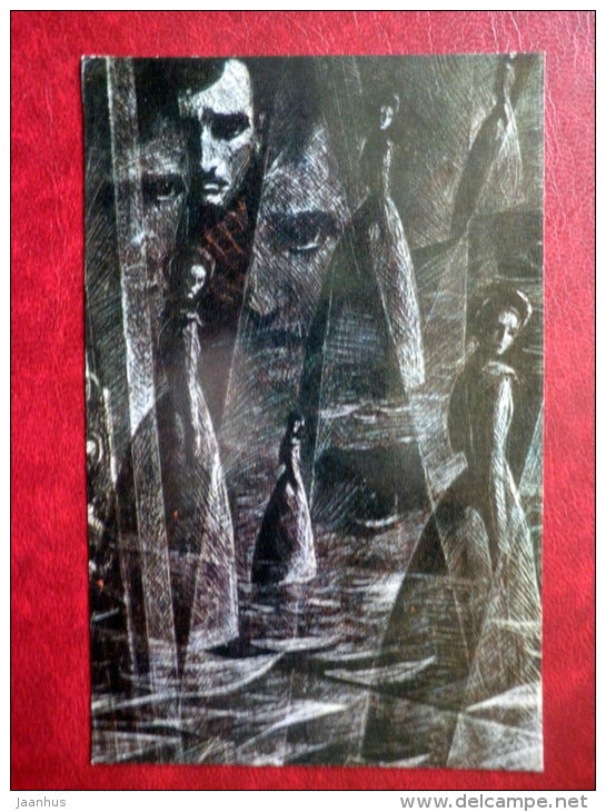 illustration by S. Brodski to the novel of Alexander Grin Ratcatcher - Ukraine - 1973 - Ukraine USSR - unused - JH Postcards