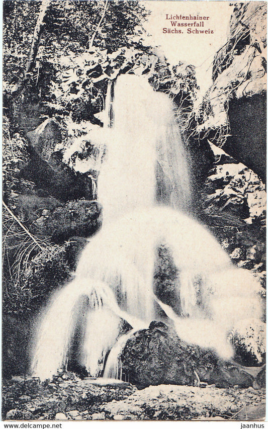 Sachs. Schweiz - Lichtenheiner Wasserfall - waterfall - old postcard - 1225 - Germany - unused - JH Postcards