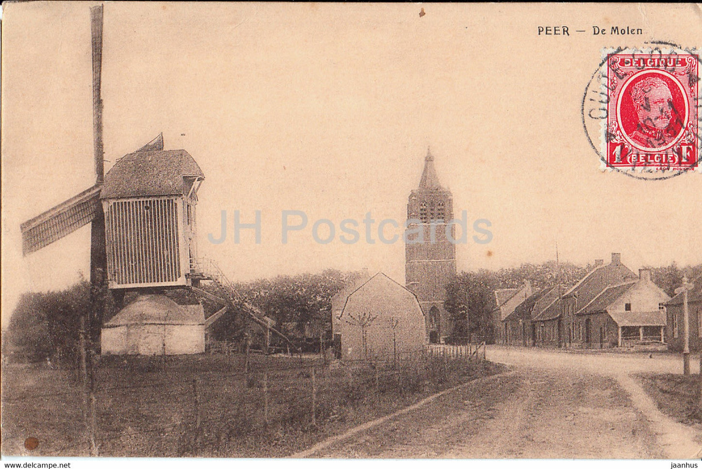 Peer - De Molen - windmill - old postcard - 1931 - Belgium - used - JH Postcards