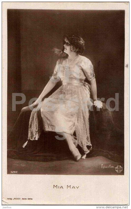 movie actress Mia May - Verlag Ross - film - 429/2 - Germany - used in Estonia 1928 Tartu - JH Postcards