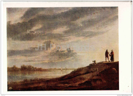 painting by Aelbert Cuyp - Sunset on the river - Dutch art - 1959 - Russia USSR - unused - JH Postcards