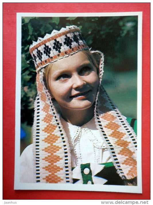 Dancer of the Lietuva dance group - Lithuanian Folk Dance - folk costumes - 1979 - USSR Lithuania - unused - JH Postcards