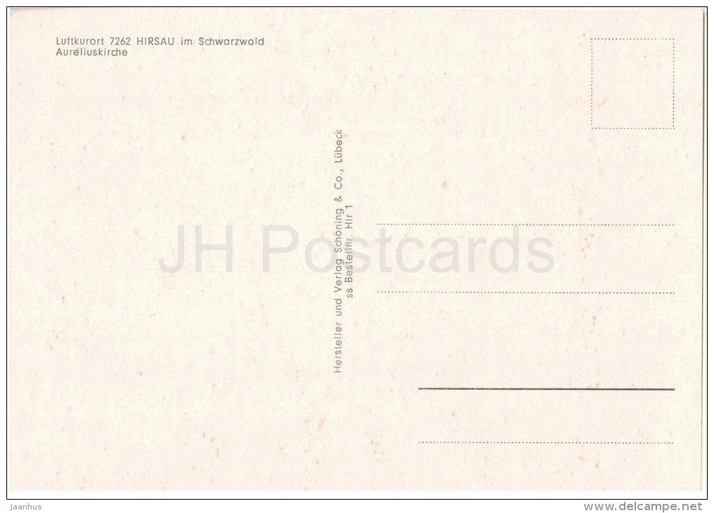 Luftkurort Hirsau im Schwarzwald - Aureliuskirche - church - 7262 - Germany - nicht gelaufen - JH Postcards