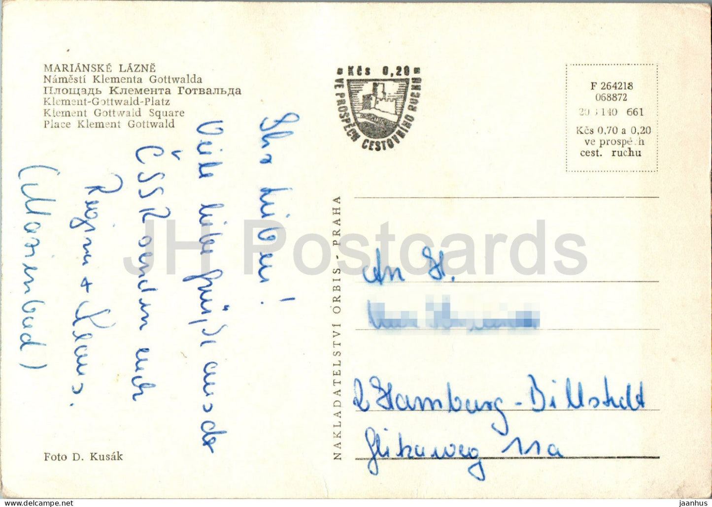 Marianske Lazne - Namesti Klementa Gottwalda - Place Klement Gottwald - République tchèque - Tchécoslovaquie - occasion