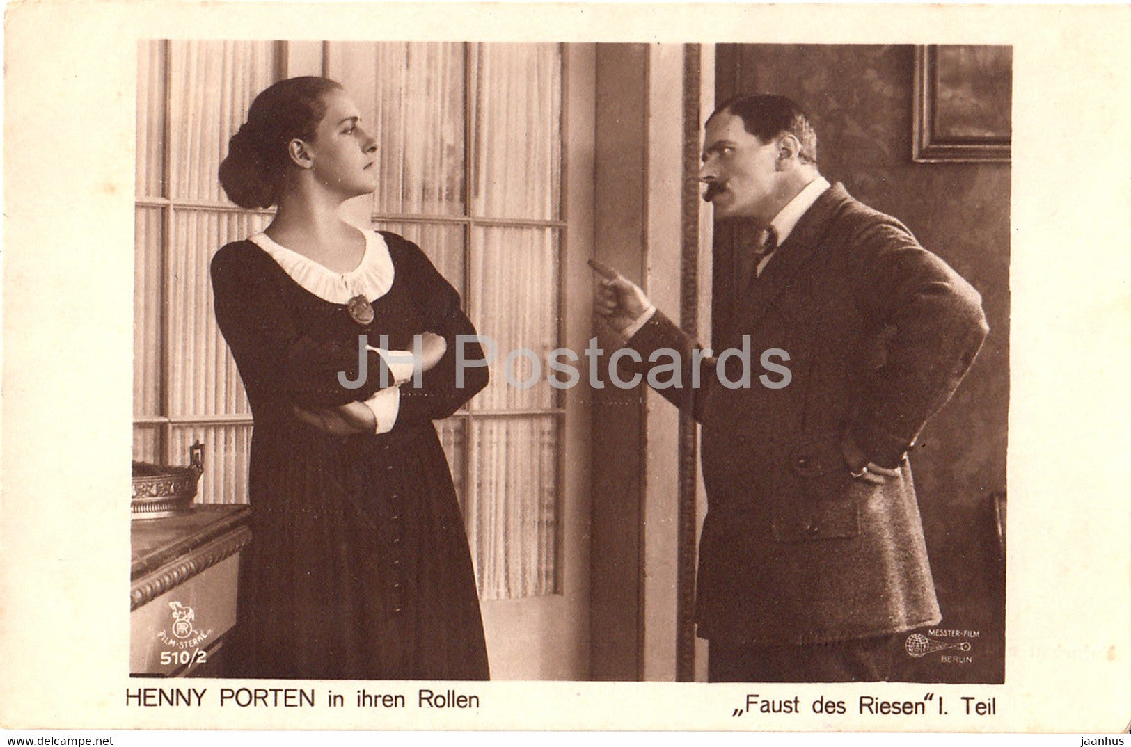 German actress Henny Porten in Ihren Rollen - Faust des Riesen - Film - Movie - 510 - Germany - old postcard - unused - JH Postcards
