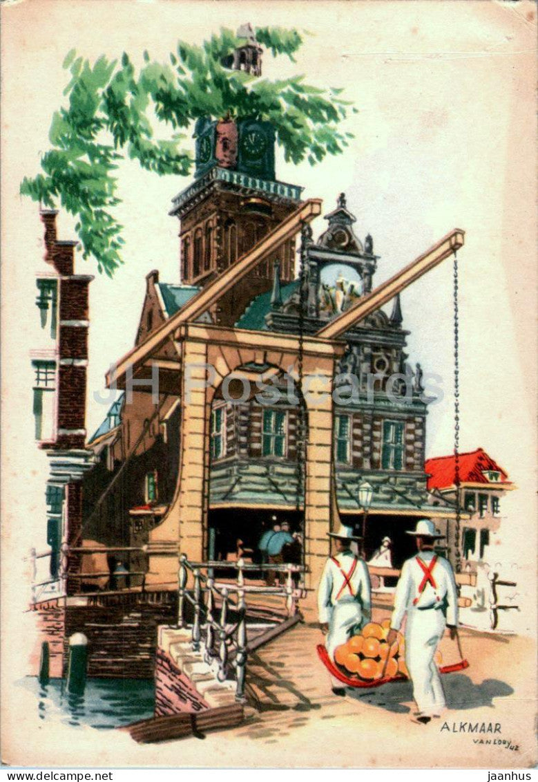 Alkmaar - cheese market - illustration - old postcard - 739 - Netherlands - used - JH Postcards