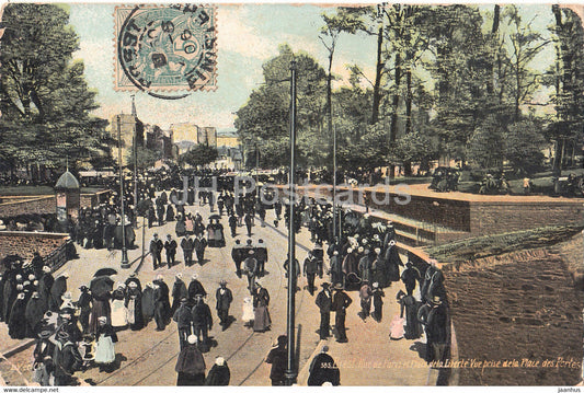 Brest - Rue de Paris et Place de la Liberte - Vue prise de la Place des Portes - old postcard - 1906 - France - used - JH Postcards