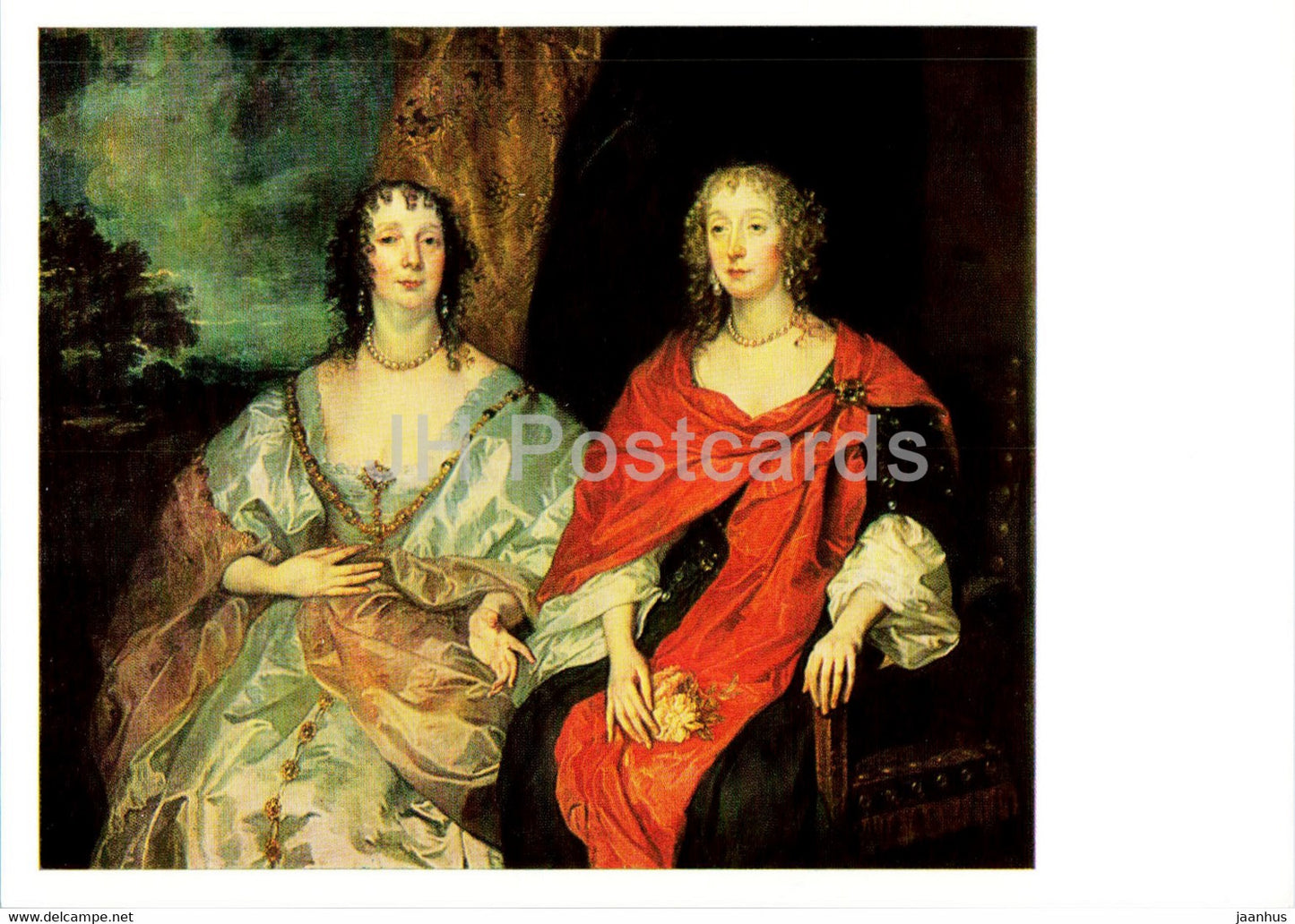 painting by Anthony van Dyck - Portrait of Anne Dalkeith the Countess - Flemish art - 1988 - Russia USSR - unused - JH Postcards