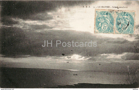 Le Havre - Soleil couchant - 35 - old postcard - France - used - JH Postcards
