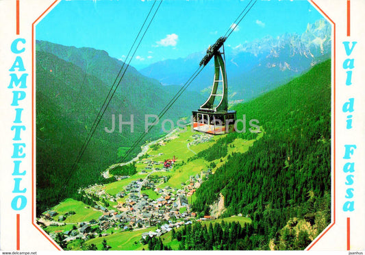 Campitello - Val di Fassa - cable car - Funivia al Col Rodella - 1992 - Italy - used - JH Postcards