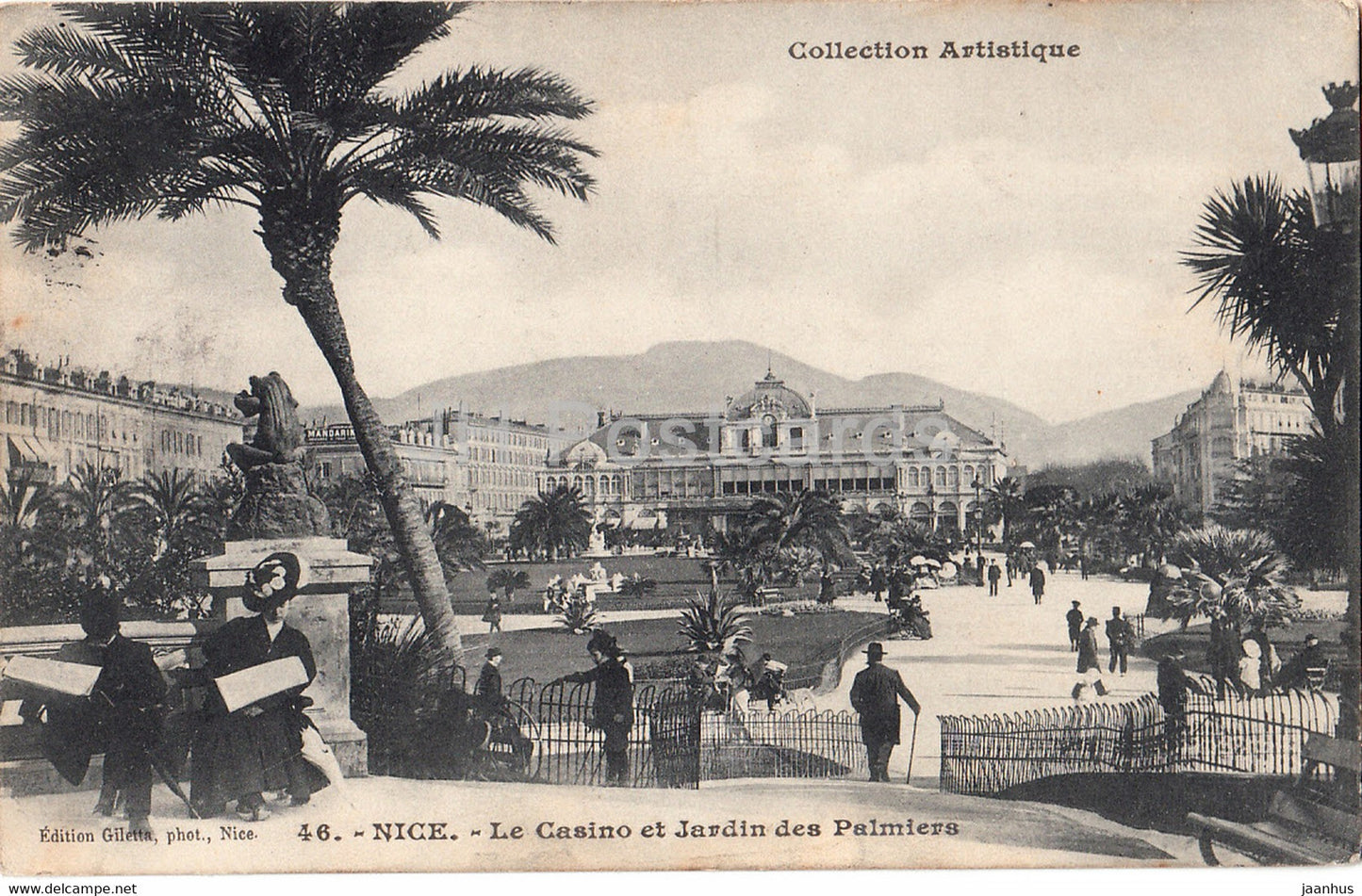 Nice - Le Casino et Jardin des Palmiers - Collection Artistique - 46 - old postcard - 1908 - France - used - JH Postcards